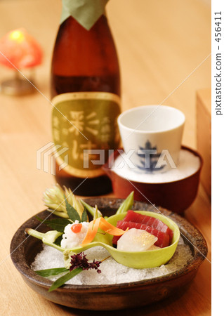 Japanese Sashimi and Sake 456411