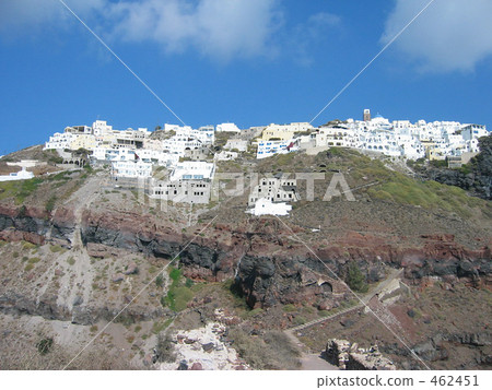 從海邊看到的Fira的街道·聖托里尼 從海邊看到的Fira的街道·聖托里尼 462451