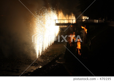 Fireworks with a torch 470195