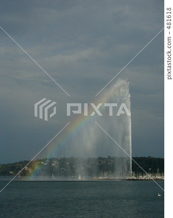河面 噴泉 彩虹 481618