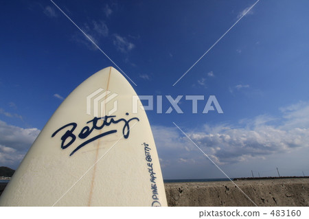 Sea surfing blue sky Surfboard sandy beach Sea surfing blue sky Surfboard sandy beach 483160