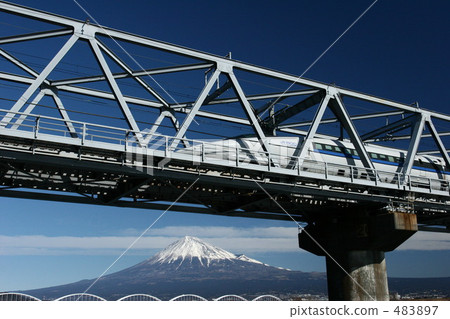 Fuji River Iron Bridge across 500 series Fuji River Iron Bridge across 500 series 483897