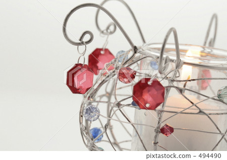 Bead wire candle stand 494490