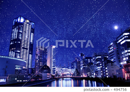 滿天星斗的天空建設城市 494756