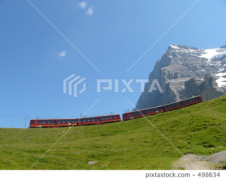 mountain railway, train up a mountain, rail 498634