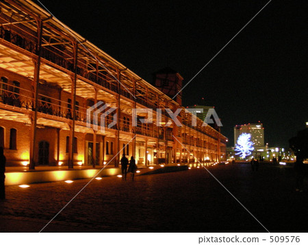 Red brick warehouse at night Red brick warehouse at night 509576