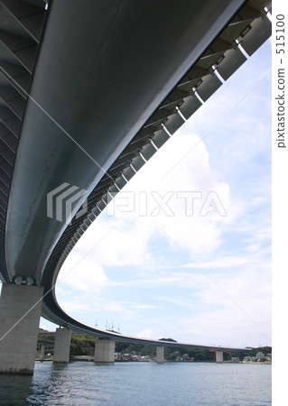 railway bridge, blue water, marine 515100