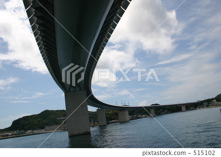 railway bridge, blue water, marine 515102