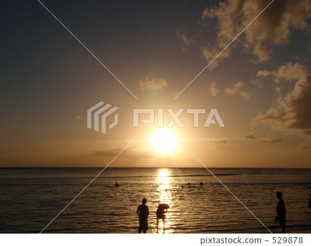 夏威夷威基基日落 夏威夷威基基日落 529878