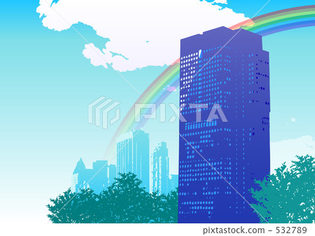 A city with a rainbow illustration A city with a rainbow illustration 532789