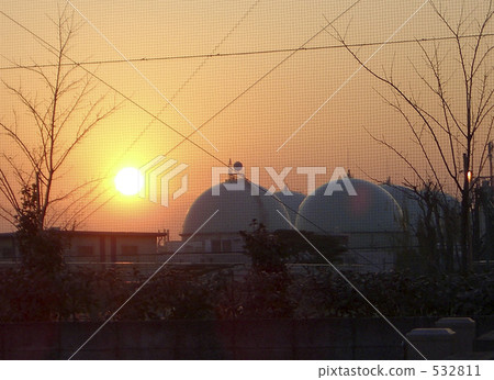 Gas tank and sunset 532811