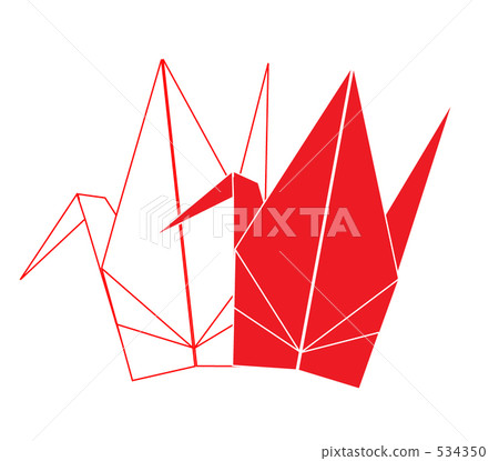 Red and white paper cranes 534350