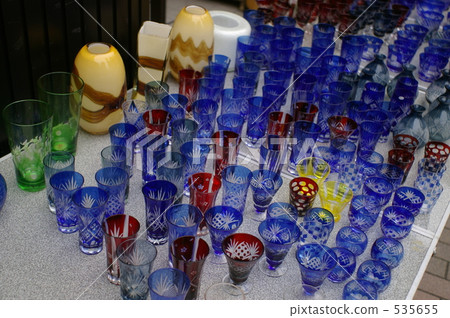 facet, shot glass, japanese cut glass 535655