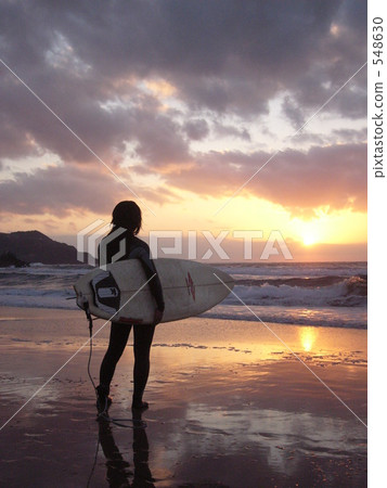 surfer, surfers, dusk 548630