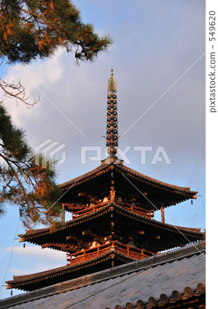 圖庫照片: 法隆寺 五層塔 大