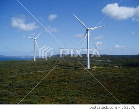 Blue sky and windmill Blue sky and windmill 553376
