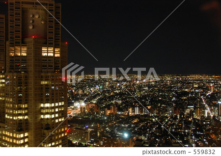 西新宿，從摩天大樓的夜景 559832