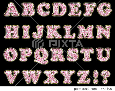 Alphabet set of pink diamonds 568190