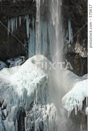 Ice Building Kegon Waterfall 570617