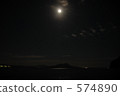 moonlit night, reflexion, surface of the sea 574890