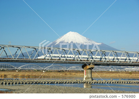 Fuji and the bullet train 576980