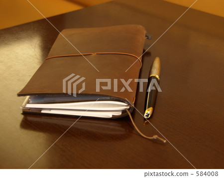 皮革手提包和鋼筆 584008