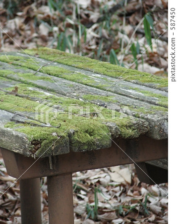 A corrupt chair and desk in the park 587450