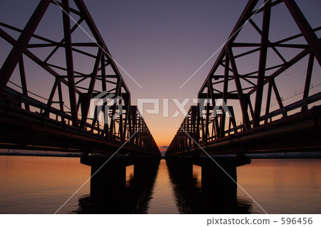 kiso river, iron bridge, railway bridge 596456