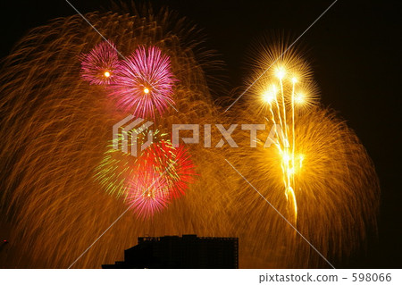 Tokyo Bay fireworks festival 6 km away from Meguro-ku Tokyo Bay fireworks festival 6 km away from Meguro-ku 598066
