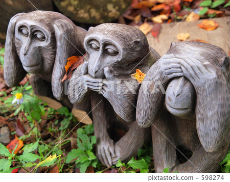 three wise monkeys, the choice but to hear it but say mizaru, see no evil, hear no evil, speak no evil 598274