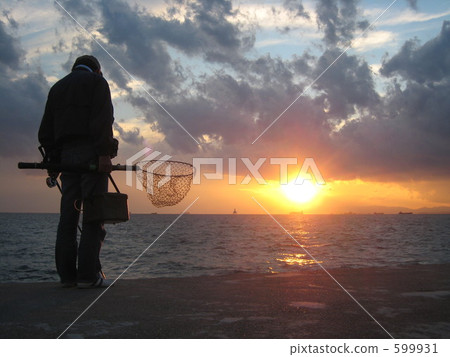 angler, fisherman, sunset 599931
