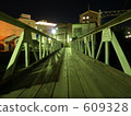 Pedestrian only bridge on the side of the iron bridge 609328