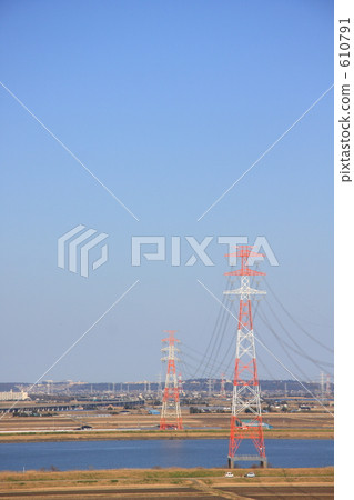 電力傳輸線 電源線 鋼塔 610791