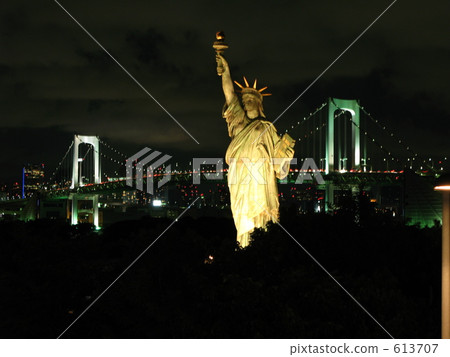 Rainbow Bridge and Statue of Liberty 613707