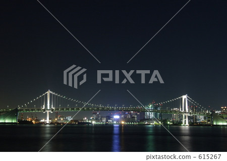 rainbow bridge, night scape, night scene 615267