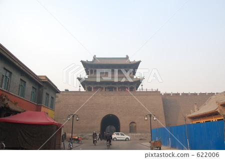 a castle wall, rampart, ancient city of ping yao 622006