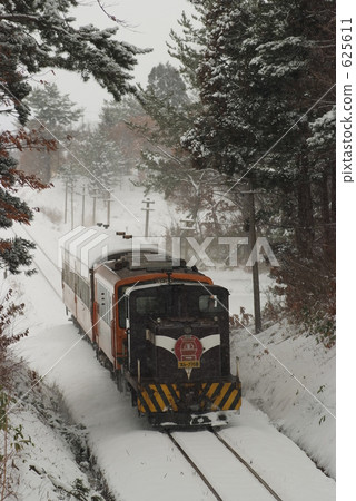 Stove train running through the forest 625611