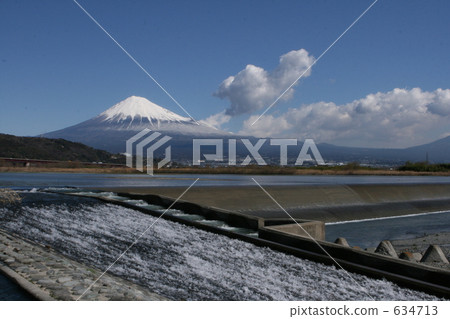 富士川（靜岡縣河流名） 壩 水閘堰 634713
