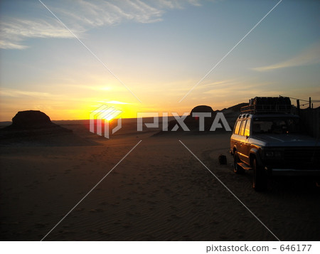 Egypt West Desert Great Sand Sea Desert Safari sunset 646177