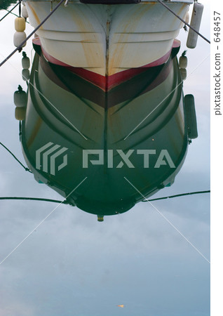 Watercolor reflecting fishing boats 648457
