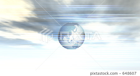 Blue cloud and the earth - Stock Illustration [648607] - PIXTA