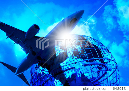 Airplane and the globe Airplane and the globe 648918