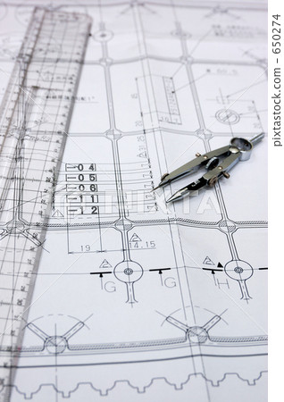 Compass and drawing 650274