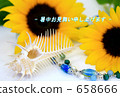 向日葵的炎熱的夏天向日葵 658666