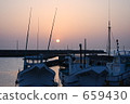 Sunset at the fishing port 659430