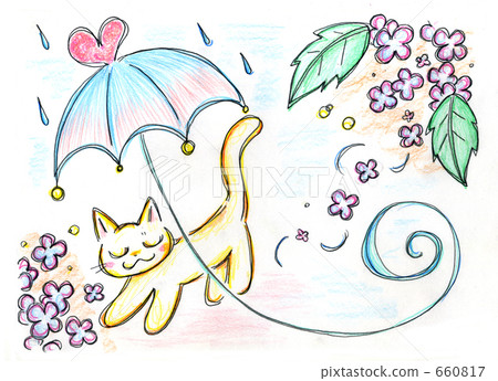 Walk with an umbrella in the rainy season 660817