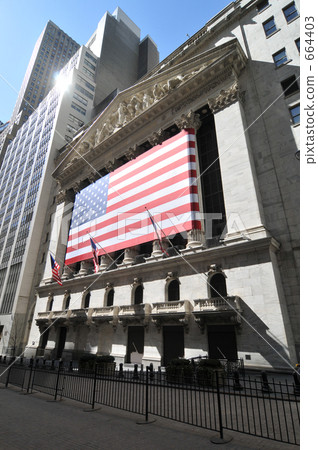 wall street, stock market, stars and stripes (us flag) 664403