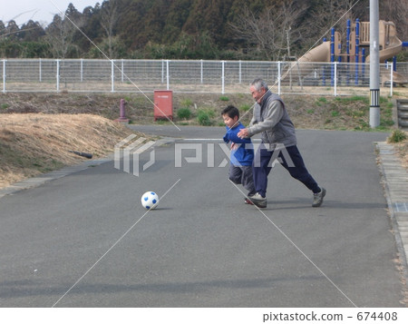 祖父 孫子 接球練習 674408
