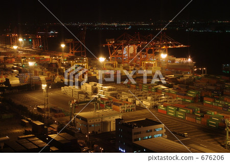Container yard at night 676206
