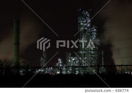 工廠 夜晚時光 夜景 686774